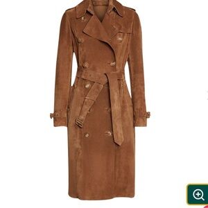 Suede trench coat